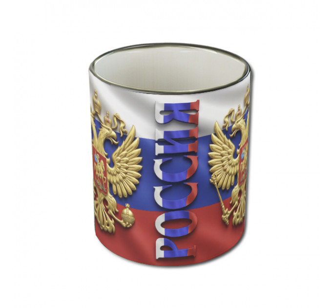 Кружка «Российский орел» с гербом и триколором – патриотичный подарок для тех, кто гордится Россией