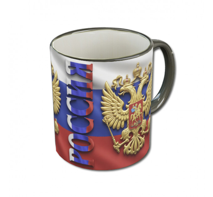 Кружка «Российский орел» с гербом и триколором – патриотичный подарок для тех, кто гордится Россией