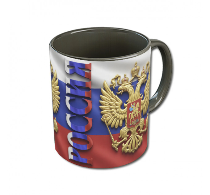 Кружка «Российский орел» с гербом и триколором – патриотичный подарок для тех, кто гордится Россией