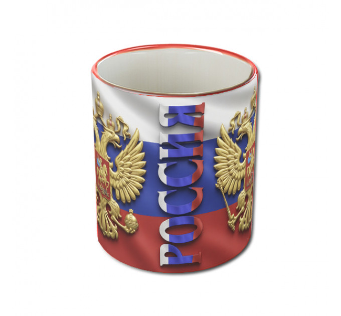 Кружка «Российский орел» с гербом и триколором – патриотичный подарок для тех, кто гордится Россией