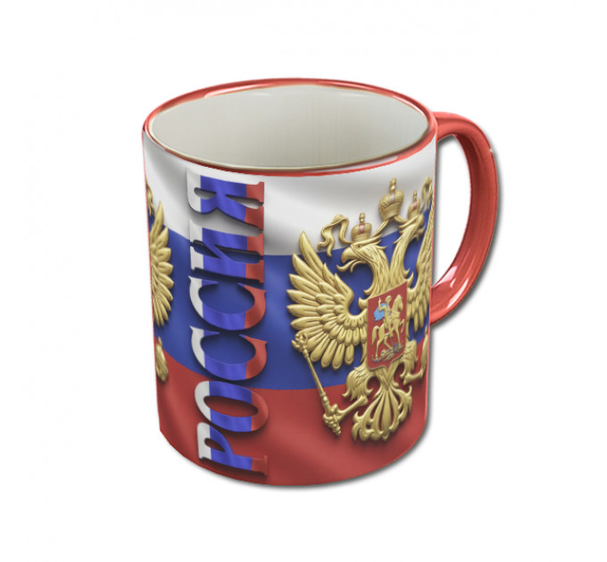 Кружка «Российский орел» с гербом и триколором – патриотичный подарок для тех, кто гордится Россией