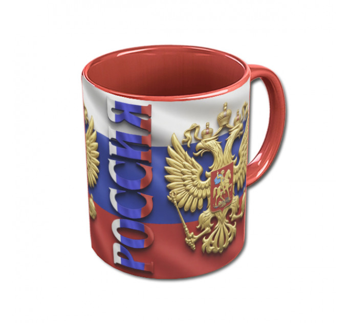 Кружка «Российский орел» с гербом и триколором – патриотичный подарок для тех, кто гордится Россией